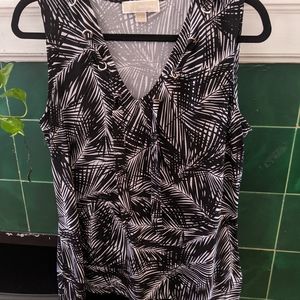 L Palm Printed silver grommet top